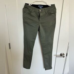 Very lightly worn democracy jeans in muted green color size 6
